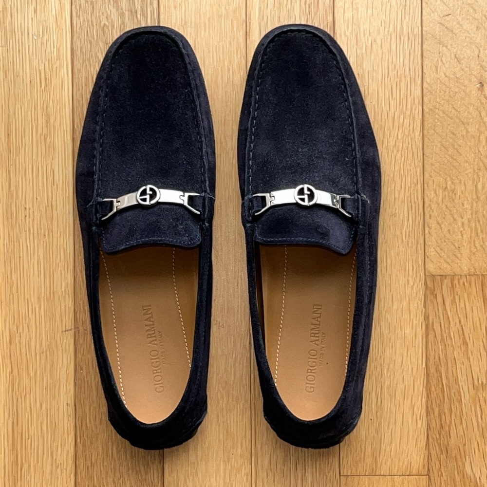 Giorgio Armani Shoes Blue Suede Size 12